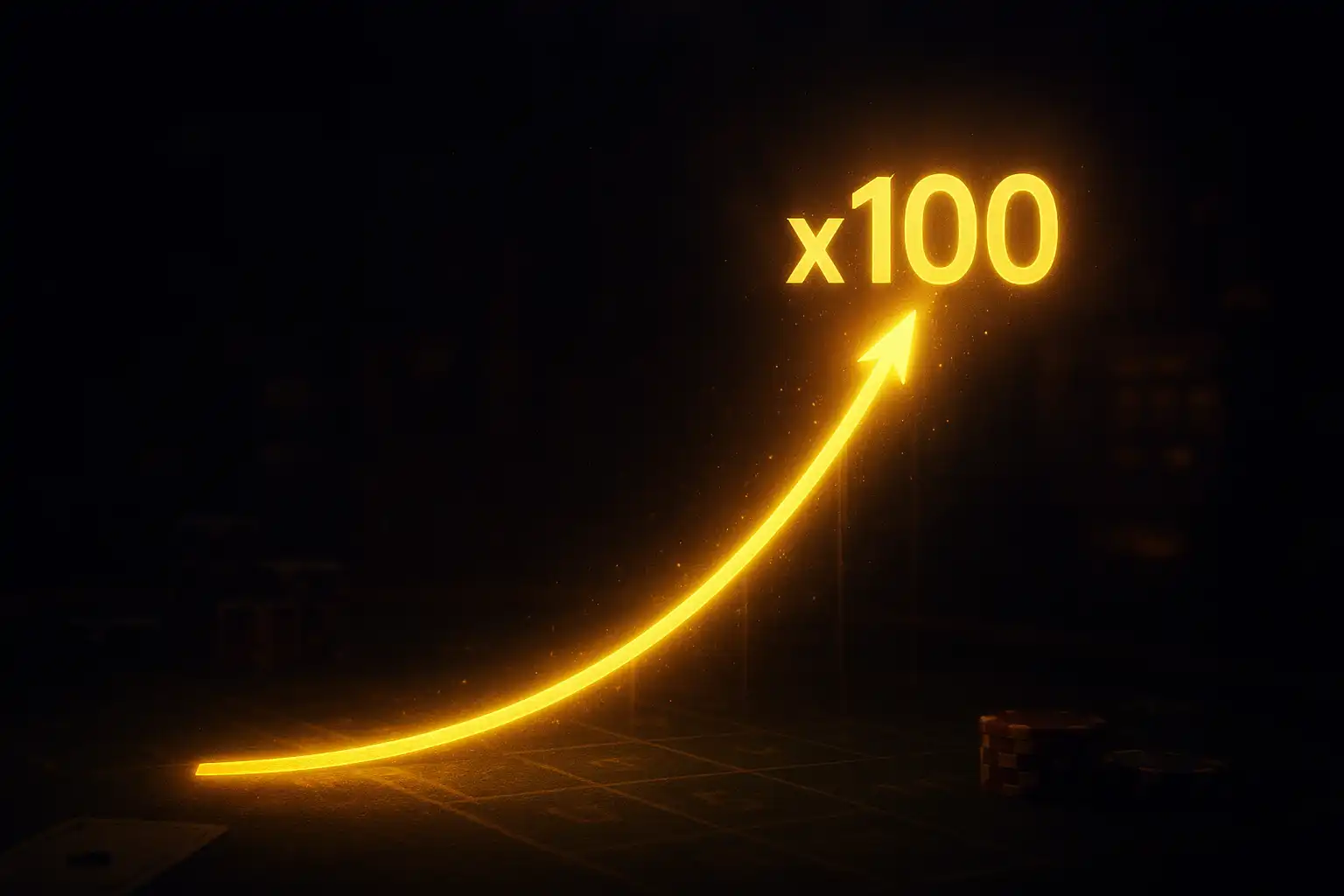 Rising golden multiplier curve on a dark screen representing a crash game at RoyalRook Casino