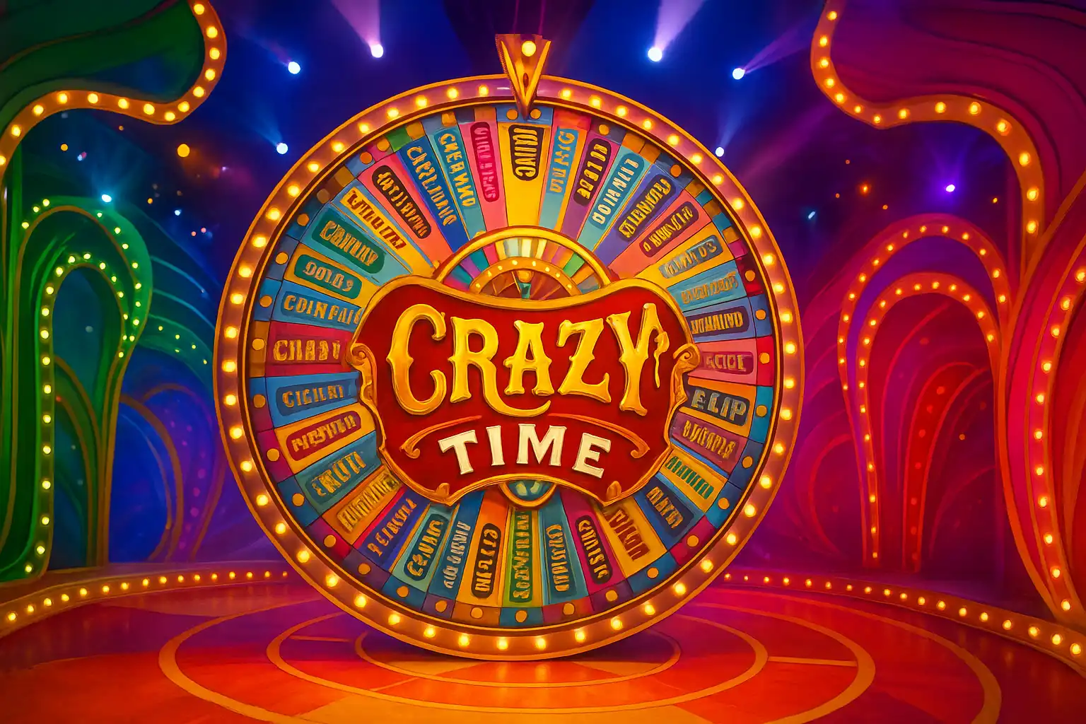Crazy Time slot game screen at RoyalRook Casino